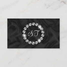 ウクエレガントサンダイヤモンドリングや輪グリッターブラックシルク 名刺