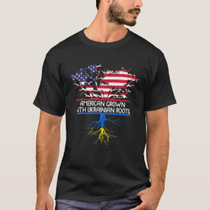 ウクラおもしろいイナルーツウクライナで栽培されたアメリカ人 Tシャツ