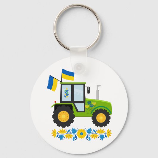 ウクライナお洒落トラクター キーホルダー (正面)