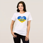 ウクライナでの戦争を止めよう。 トライブレンドＴシャツ (正面全面)