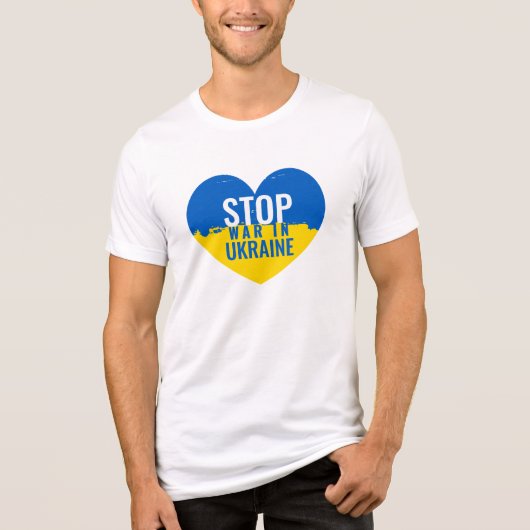 ウクライナでの戦争を止めよう。 トライブレンドＴシャツ (正面)