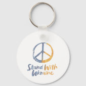 ウクライナとの平和シンボルブルーイエロースタンド キーホルダー (裏面)