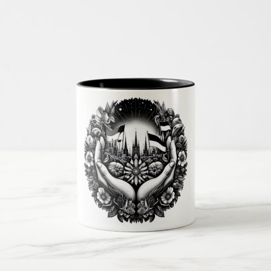 ウクライナとの連帯 ツートーンマグカップ (中央)