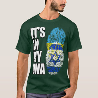ウクライナとイスラエルのヴィンテージ伝統DNA国旗  Tシャツ