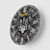 ウクライナとウクライナの地図カモフラージュ/トリズブラウンドCl ラウンド壁時計 (傾斜)