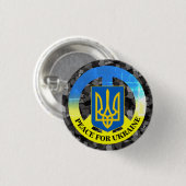 ウクライナとウクライナの平和の地図カモフラージュ/トリズブ 缶バッジ (正面&裏面)