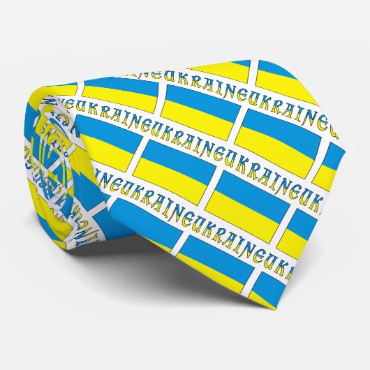 ウクライナとウクライナ国旗があなたの名前でタイリング ネクタイ (ロール)