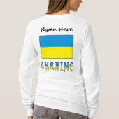 ウクライナとウクライナ国旗の女性用カスタマイズTシャツ Tシャツ (裏面)