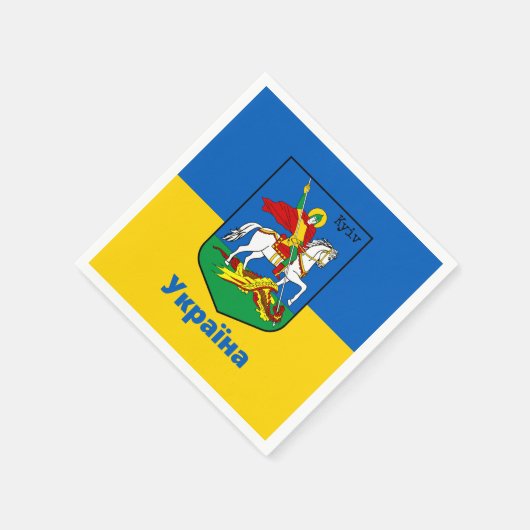 ウクライナとキエフの腕のコート，騎士ハーブ/ Україна スタンダードカクテルナプキン (角)