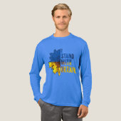 ウクライナと共に。平和のヒマワリのシンボル トライブレンドＴシャツ (正面全体)