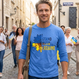 ウクライナと共に。平和のヒマワリのシンボル トライブレンドＴシャツ