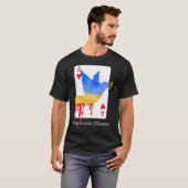 ウクライナと共に 戦争支持のエースTシャツ Tシャツ (正面フル)