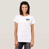 ウクライナと立つ。ウクライナハートをサポート。T-シャツ Tシャツ (正面フル)
