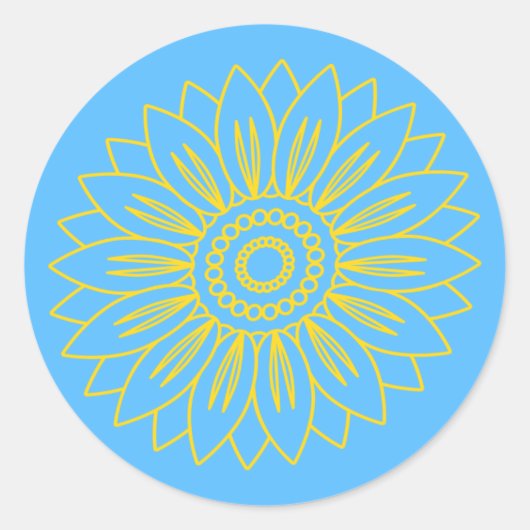 ウクライナと立つ ラウンドシール (正面)