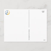 ウクライナと立つ – 平和シンボルのサインひまわり シーズンポストカード (裏面)