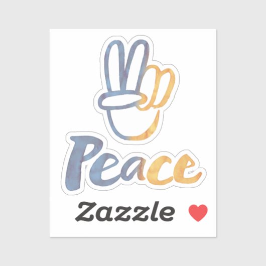 ウクライナと立つ – 平和シンボルVサインの自由 シール (シート)