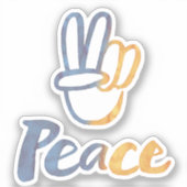 ウクライナと立つ – 平和シンボルVサインの自由 シール (正面)