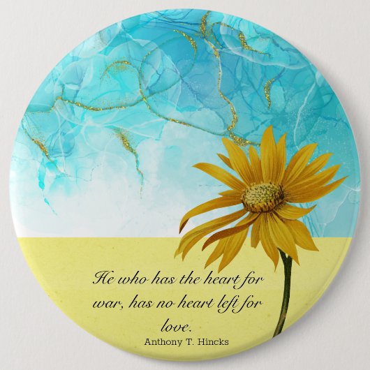 ウクライナと立つ 缶バッジ (正面)