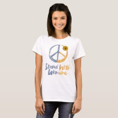 ウクライナと立つ – PEACE Symbol Sign Freedom Tシャツ (正面フル)