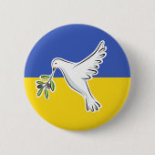 ウクライナにおけるウクライナ国旗の和平アンチ戦争 缶バッジ (正面)