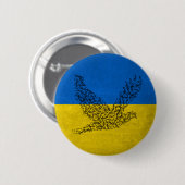 ウクライナにとって平和。ウクライナと共に立つ!!ボタン 缶バッジ (正面&裏面)