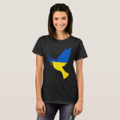 ウクライナに平和を 鳥。ウクライナと共に。支援 Tシャツ (正面フル)