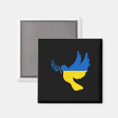 ウクライナに平和を 鳥。ウクライナと共に 自由 マグネット (正面/裏面)