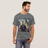 ウクライナのために強く立っているゼレンスキー Tシャツ (正面フル)