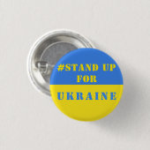 ウクライナのために立つ – 自由 – ウクライナ国旗 缶バッジ (正面&裏面)