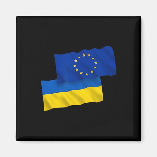 ウクライナのためのEU - ウクライナ強大Tシャツ マグネット (正面)