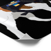 ウクライナのような勇敢なパトロン犬キリル文字 ポスター (角)