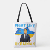 ウクライナのように戦う私はウクライナボロディミーと一緒に立つ トートバッグ (裏面)