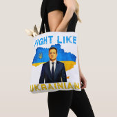 ウクライナのように戦う私はウクライナボロディミーと一緒に立つ トートバッグ (クローズアップ)