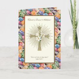 ウクライナのイースターエッグのキリストは復活アリュリア カード