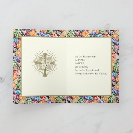 ウクライナのイースターエッグのキリストは復活アリュリア カード (内部)