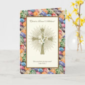 ウクライナのイースターエッグのキリストは復活アリュリア カード (黄色い花)