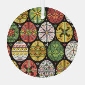 ウクライナのイースターエッグ、ヴィンテージパターン。 ガラスオーナメント (裏面)