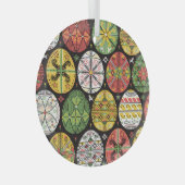 ウクライナのイースターエッグ、ヴィンテージパターン。 ガラスオーナメント (正面右)