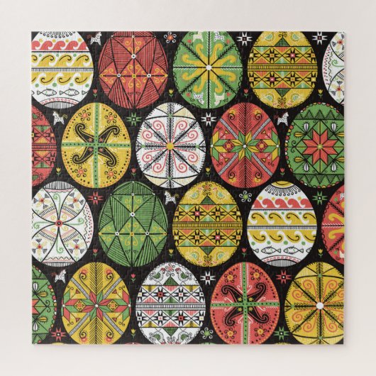 ウクライナのイースターエッグ、ヴィンテージパターン。 ジグソーパズル (縦)