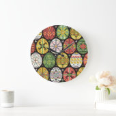 ウクライナのイースターエッグ、ヴィンテージパターン。 ラージ壁時計 (ホーム)