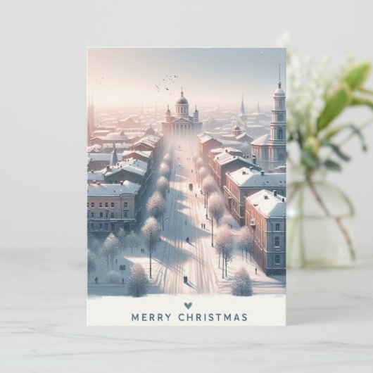 ウクライナのウィンターワンダーランド - 水彩画 シーズンカード (スタンド正面)