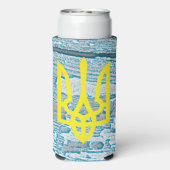 ウクライナのウルフシンボル、強いウクライナア誇りを持ったート スリム缶クーラー (Seltzer裏面)