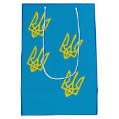 ウクライナのウルフシンボル、強いウクライナア誇りを持ったート ミディアムペーパーバッグ (裏面)