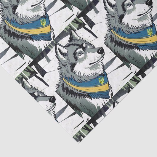 ウクライナのウルフシンボル、強いウクライナア誇りを持ったート 薄葉紙 (詳細)