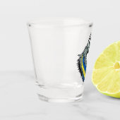 ウクライナのウルフシンボル、強い、ショット誇りを持ったガラス ショットグラス (左)