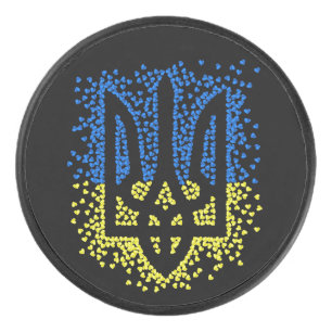 ウクライナのエンブレムtrident tryzub散乱ハート アイスホッケーパック