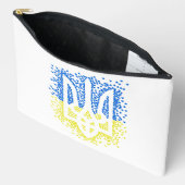 ウクライナのエンブレムtrident tryzub散乱ハート アクセサリーポーチ (見開き)