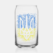 ウクライナのエンブレムtrident tryzub散乱ハート ガラス缶 (裏面)