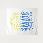 ウクライナのエンブレムtrident tryzub散乱ハート タペストリー (正面(横))