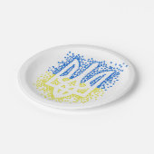 ウクライナのエンブレムtrident tryzub散乱ハート ペーパープレート (アングル)